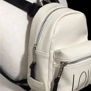 NWT Rae Dunn LOVE Convertible Mini Backpack, Eggshell Color Rae Dunn Love Mini/Small Convertible Backpack Slingback  main image 4